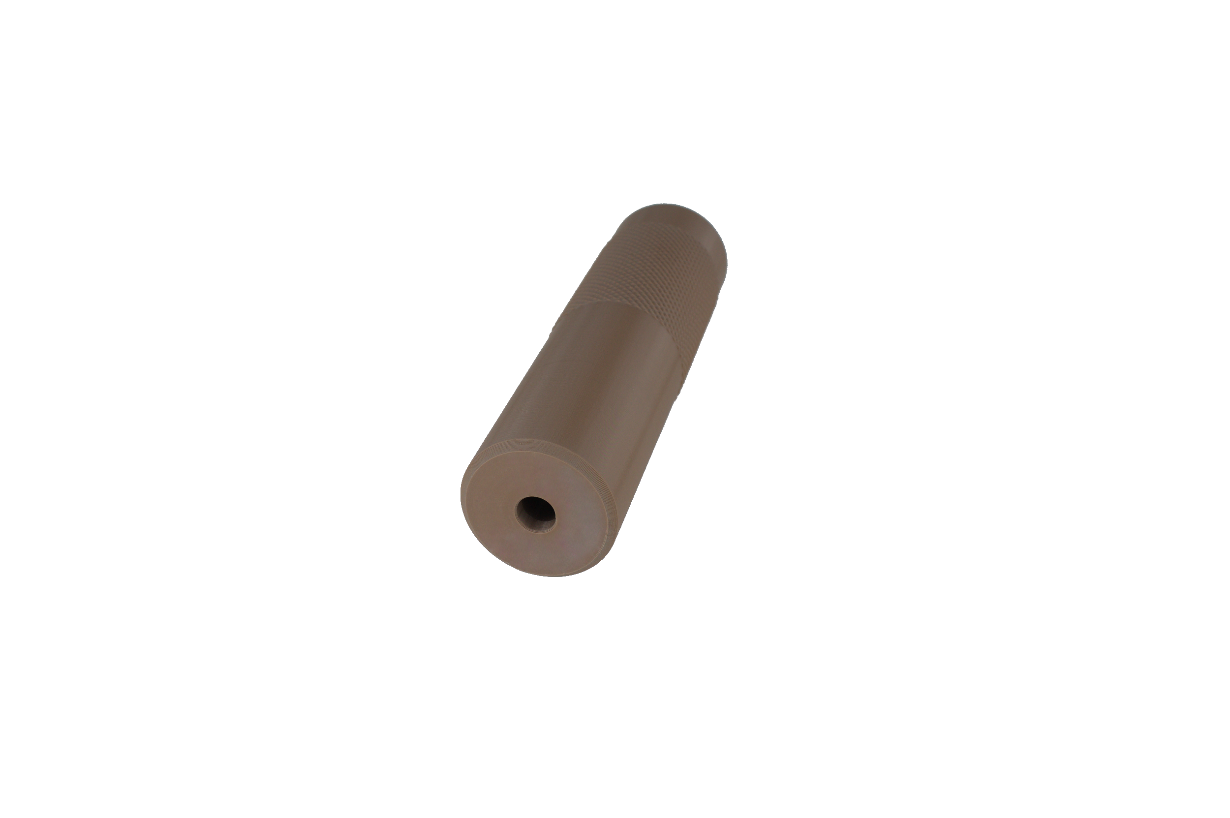 MJM-15 Knurled Airsoft Mock Suppressor 14mm CCW FDE (Flat Dark Earth)