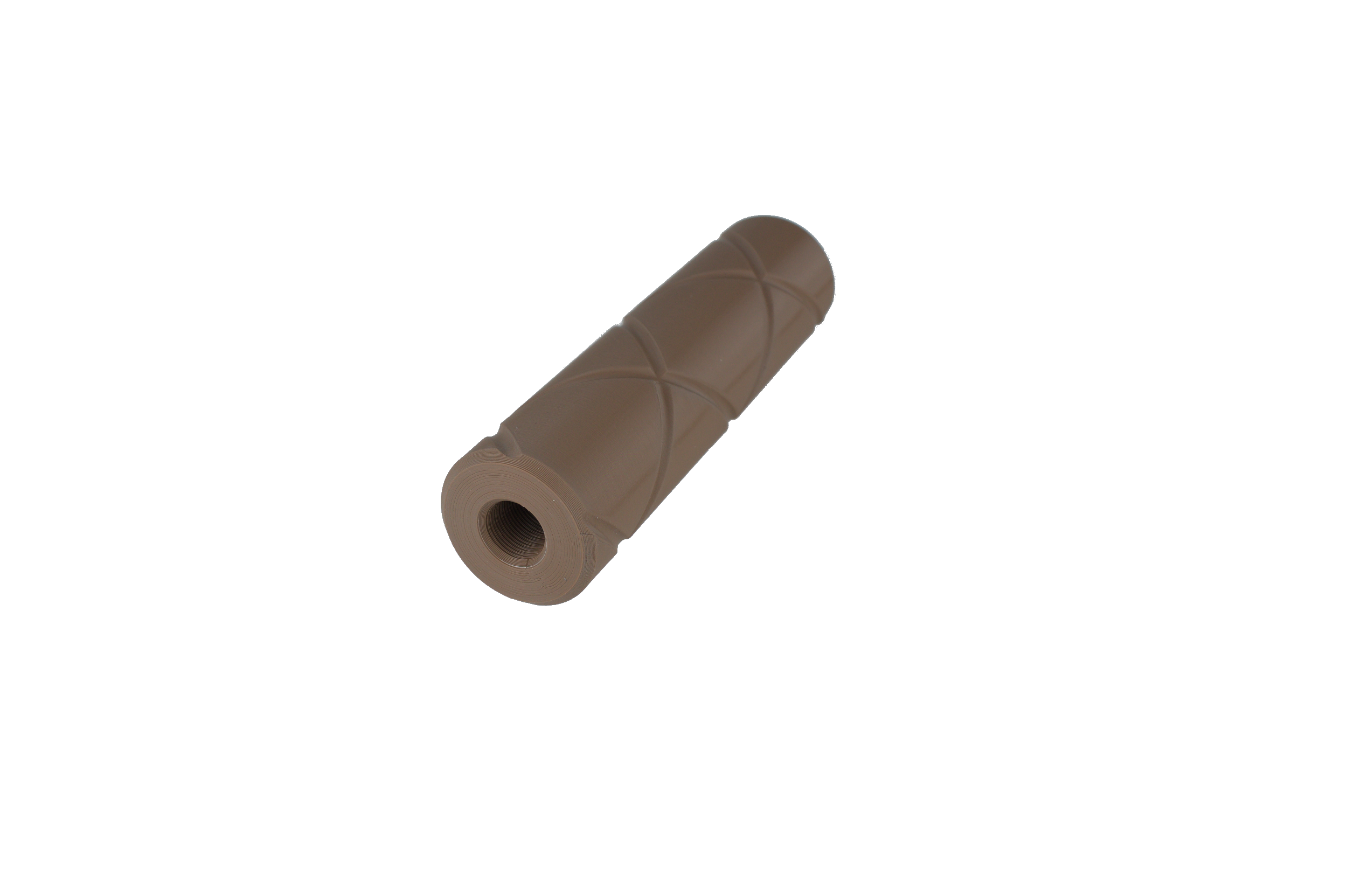 MJM-2 Grooved (Slim fit 30mm OD) Airsoft Mock Suppressor 14mm CCW FDE (Flat Dark Earth)