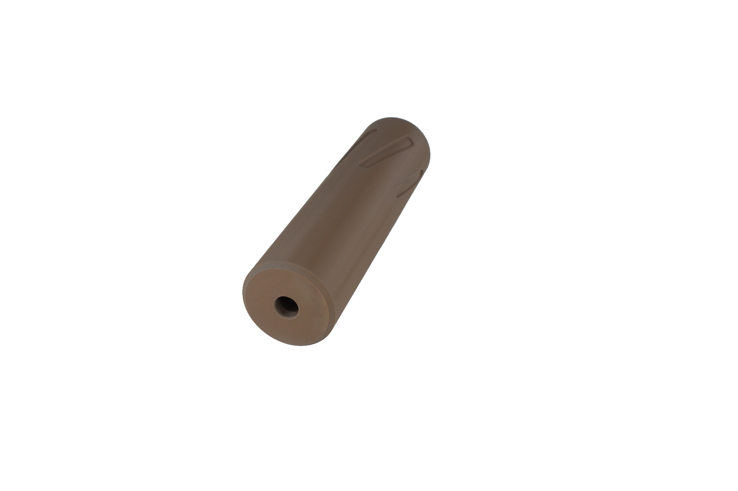 MJM-5 Spiral Flute (Slim fit 30mm OD) Airsoft Mock Suppressor 14mm CCW FDE (Flat Dark Earth)